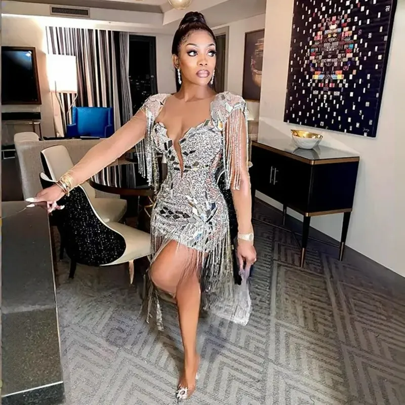 Gold Silver Short Cocktail Dress with Crystals Beaded Cap Sleeves Evening  Gown from Dhgate Cocktail Dresses - price 280.17