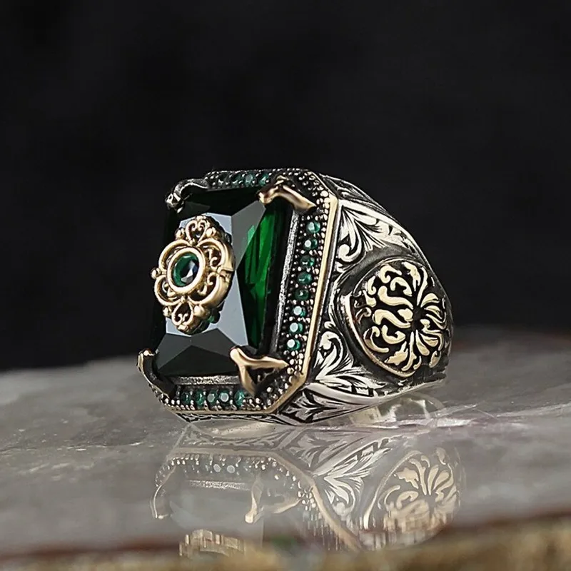 Antique Three Stone Emerald Ring, circa 1920's | Burton's – Burton's Gems  and Opals