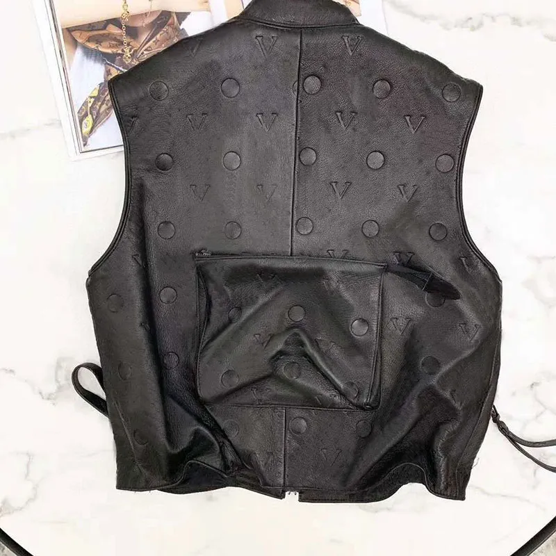 Mens & Womens Leather Vest: Stylish Embossed Pattern Mens & Womens Leather Vest: Stylish Embossed Pattern