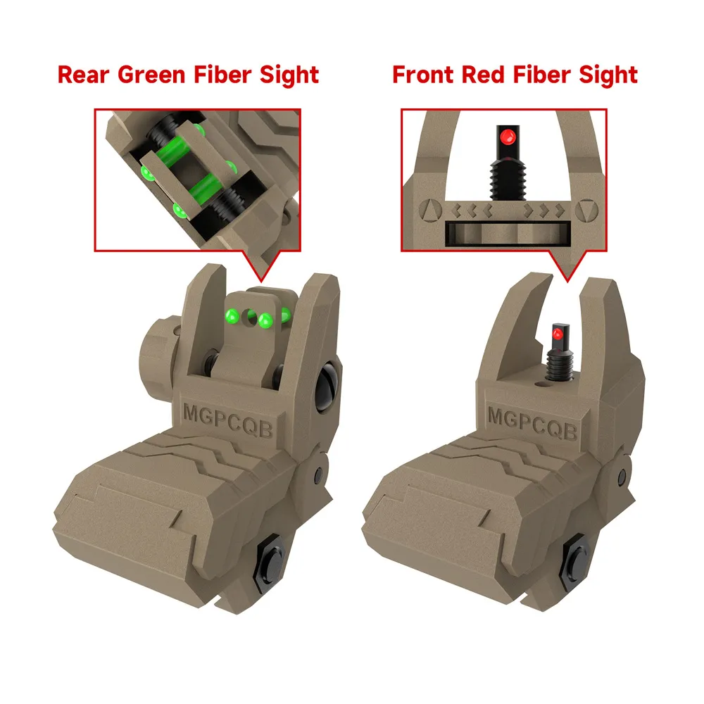 Flip Up Metal Sights,Fold Front And Rear Iron Sights Set,Rapid Transition Backup Sights,Left
