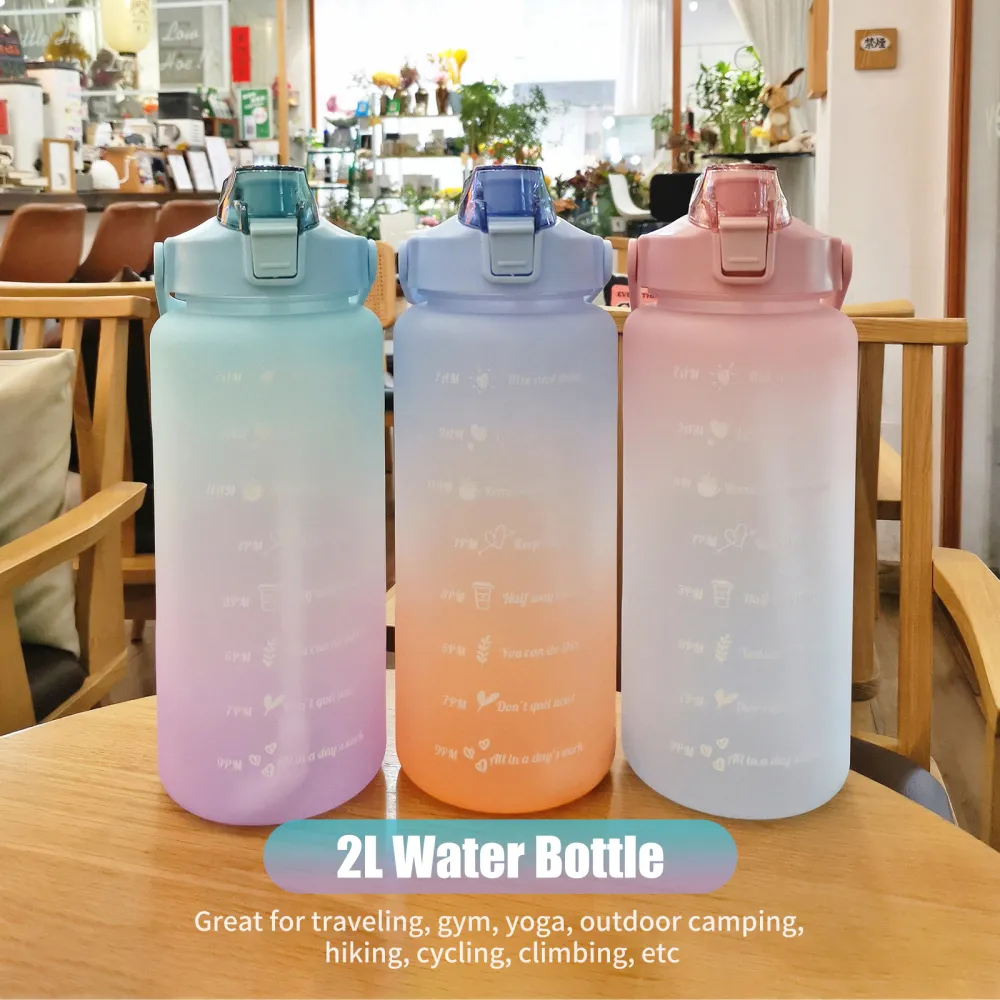 1.1/1.5/2L Sports Water Bottle Large Capacity Gym Bottle Kids