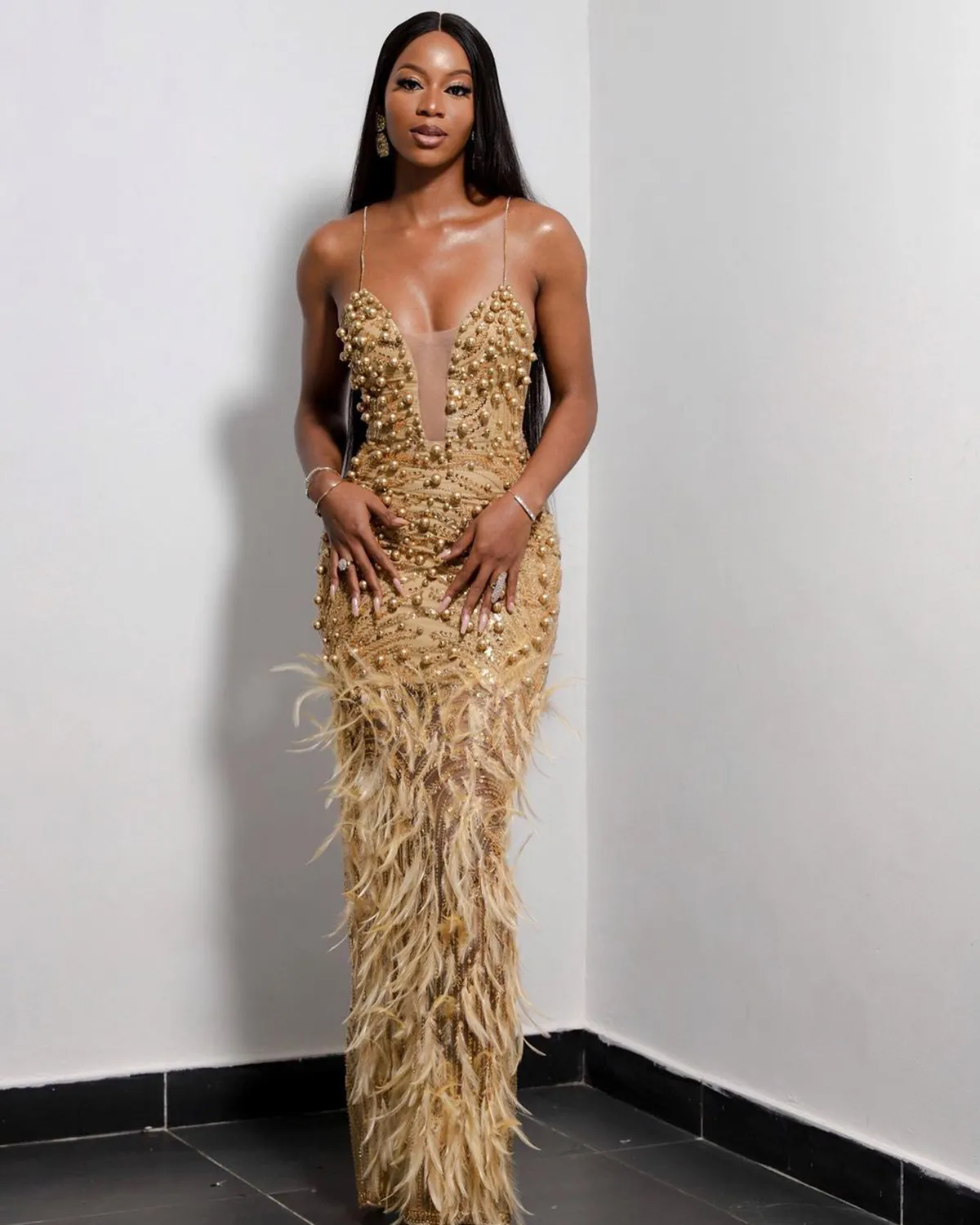 knee length dresses for ladies Glitter Sequin Mermaid Prom Dress - One Shoulder Pearl Evening Gown main image 1