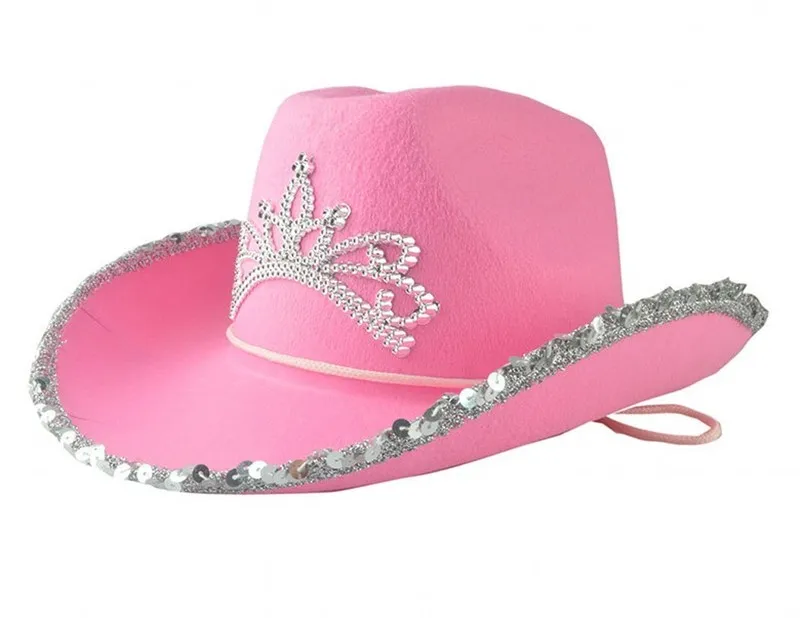 Großhandel Western Cowboy Kappe Rosa Cowgirl-Hut Für Frauen