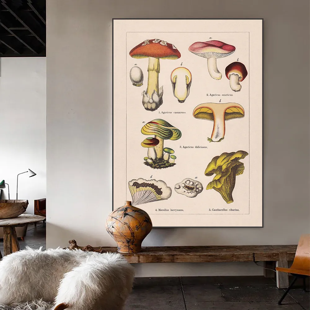 Pintura De Lona De Hongos: Estampados Abstractos De Arte De Pared De Cocina  Para Decoración Del Hogar De 3,72 € | DHgate, image size:1000x1000