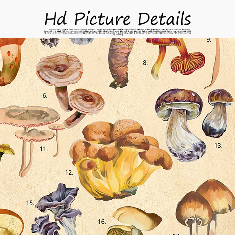 Pintura De Lona De Hongos: Estampados Abstractos De Arte De Pared De Cocina  Para Decoración Del Hogar De 3,72 € | DHgate, image size:1000x1000