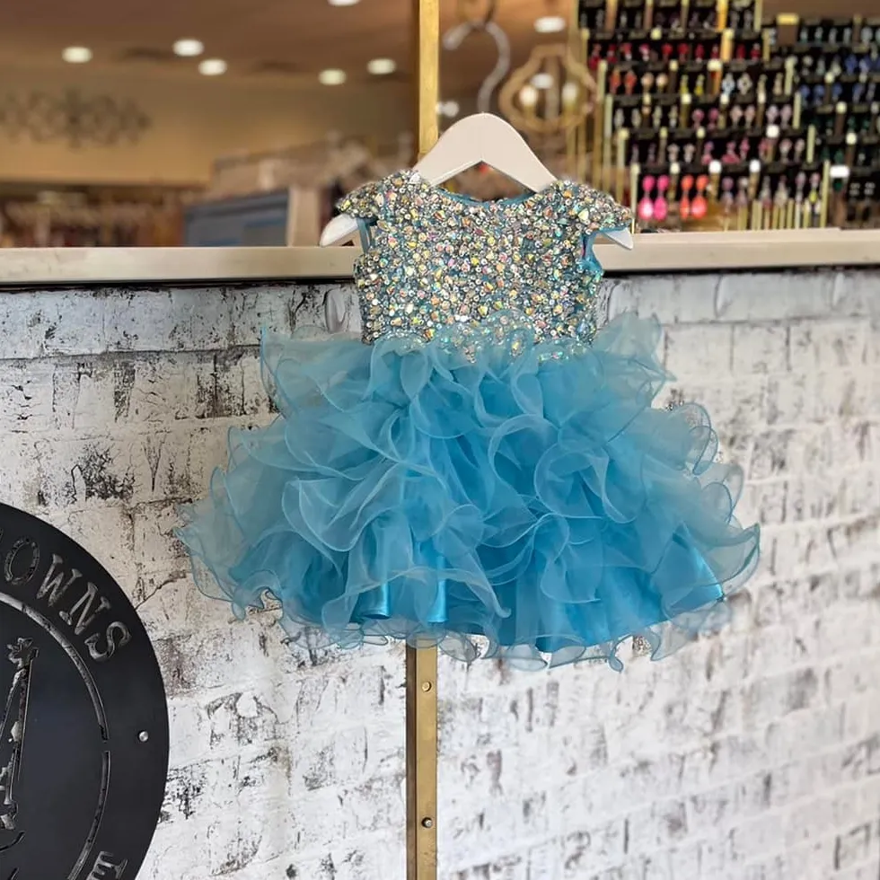 beauty pageant dresses for babies Little Baby Beaded Miss National Cupcake Dress – Infant Toddler Formal Flower Girl Gown With Bow & Rhinestones Color:Tm Royal/White Corset Flowy Bottom Dress related:ohayo-mini-dress-black Blue feather detailing