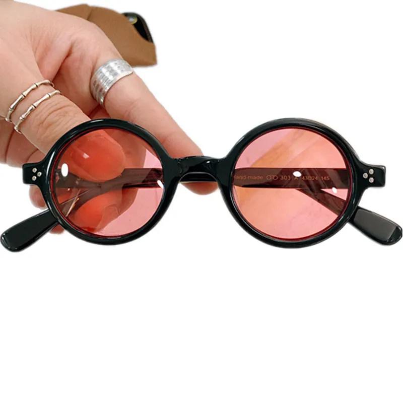 Vintage Round Acetate Sunglasses with UV400 Protection Vintage Polarized Sunglasses for Men Round Sunglasses UV400  main image 4