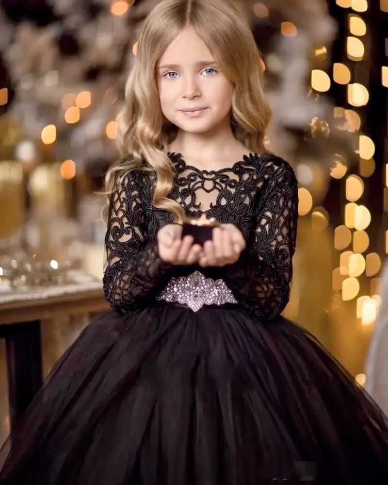 Black Flower Girl Dress, Black Satin Dress, Black Tutu Dress, Toddler Girl  Dress, Baby Girl Dress Special Occasion, Princess Girl Dress - Etsy