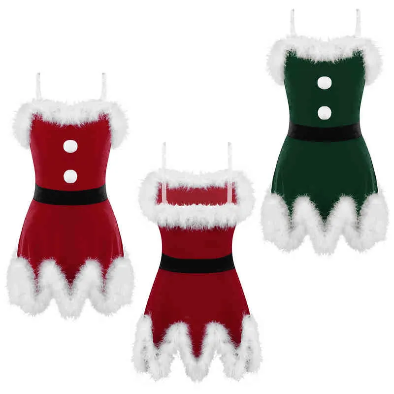 Girl's es Kids Girls Christmas Costumes Red Velvet Themed Roleplay for Xmas Santa Clause New Year Fancy Party Dress Up Clothes R231027