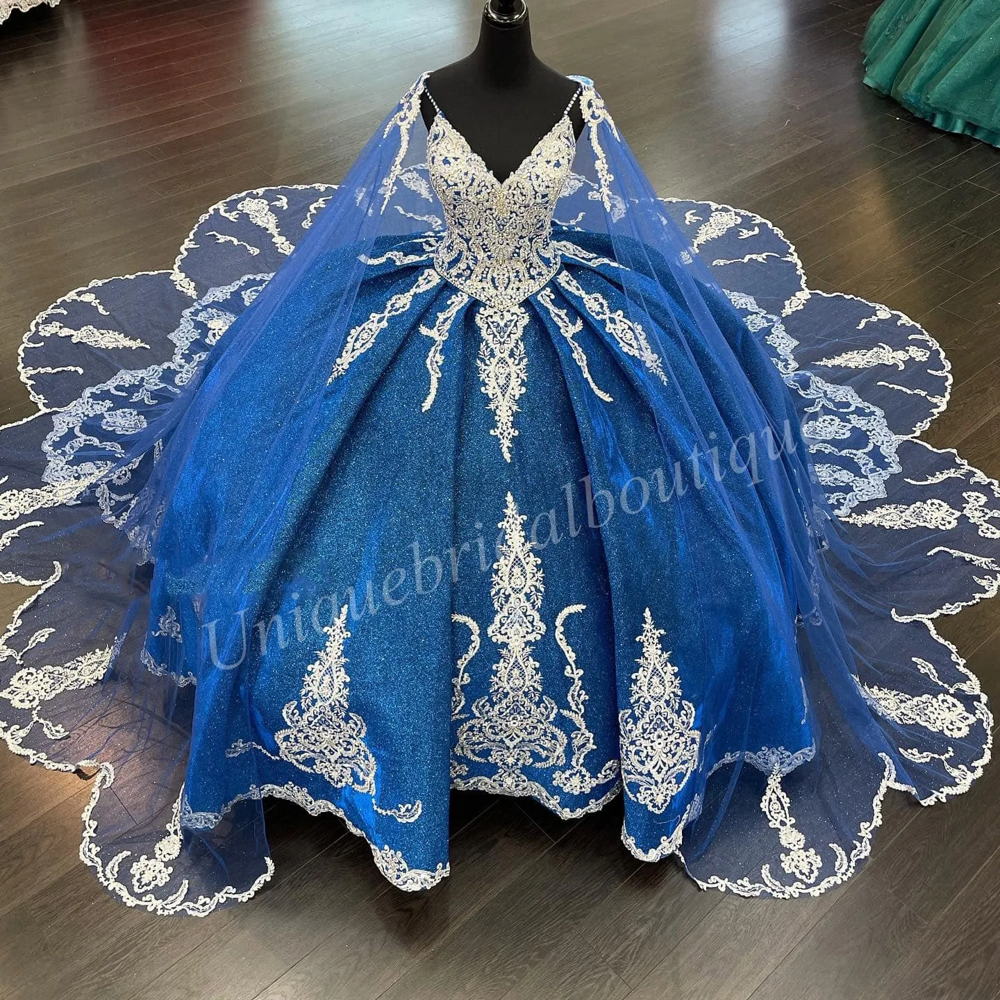 Shimmering V Neck Quinceanera Dress With Traditional Embroidery