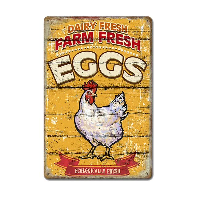2 Pack Chicken Signs Funny Chicken Coop Decor Farm Sign for Home Kitchen Outd