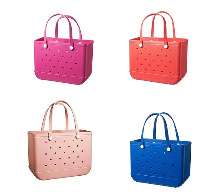 Silicone Tote Bag Waterproof, Rubber Beach Bag Holes