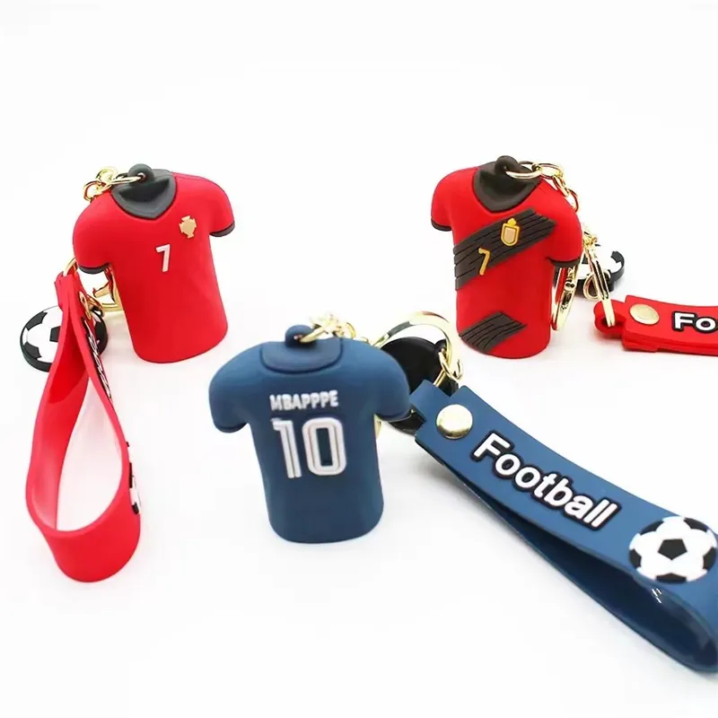 Football Keychain Charm PVC Sports Strap, Team Jersey Doll Pendant, Bag ...
