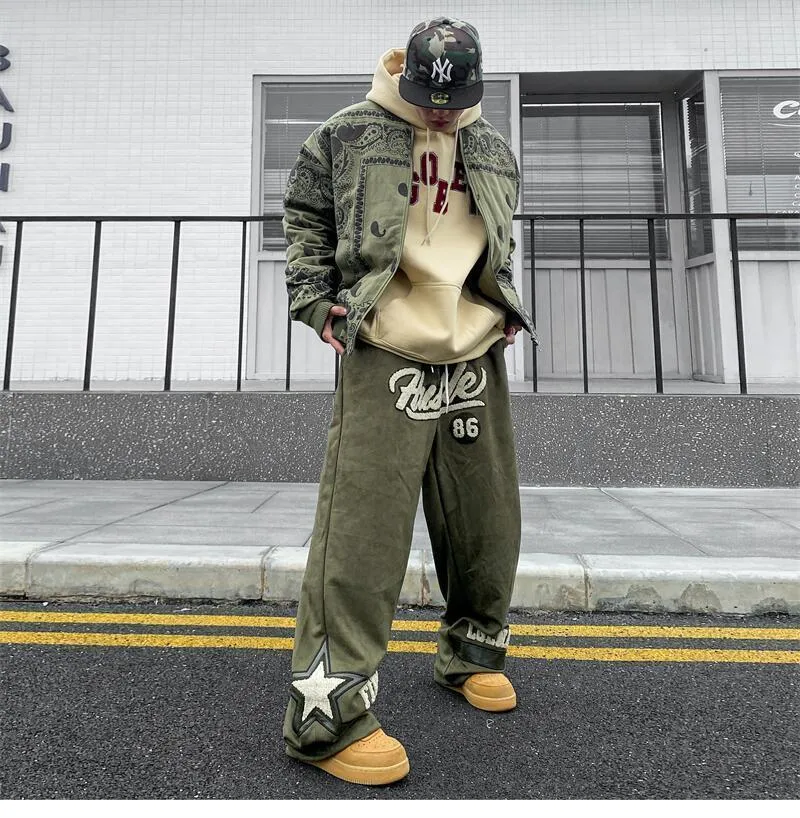 Mens Y2K Baggy Cargo Pants - Vintage Streetwear Joggers