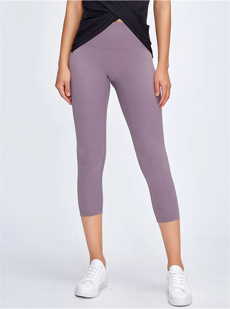 Womens High Waist Cropped Yoga Capris With Pockets With Hip Lift