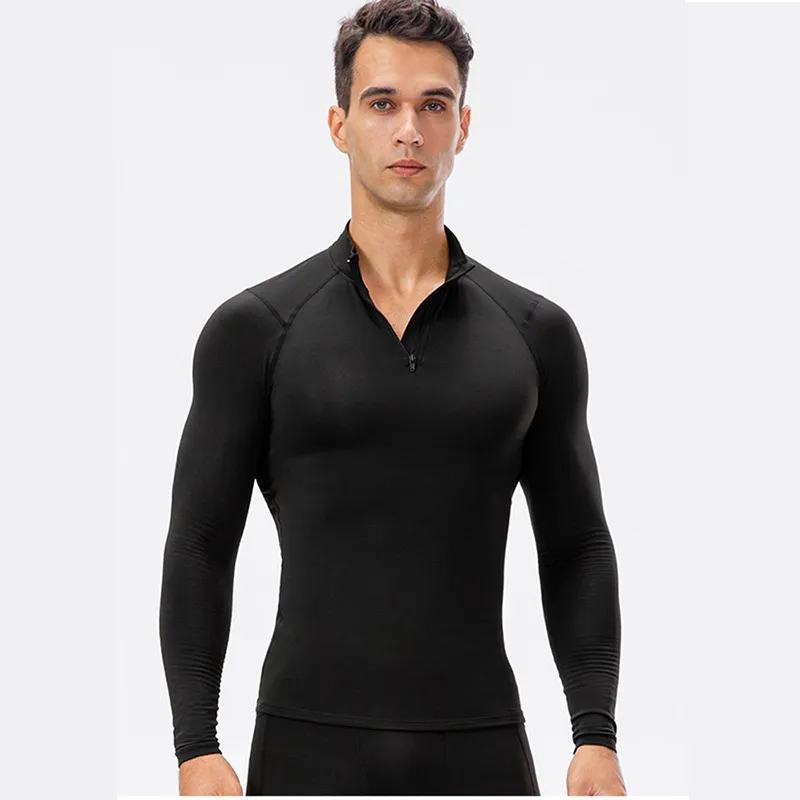 Men's Quarter Zip Thermal Compression tight shirt with Men's Quarter Zip Thermal Compression tight shirt with