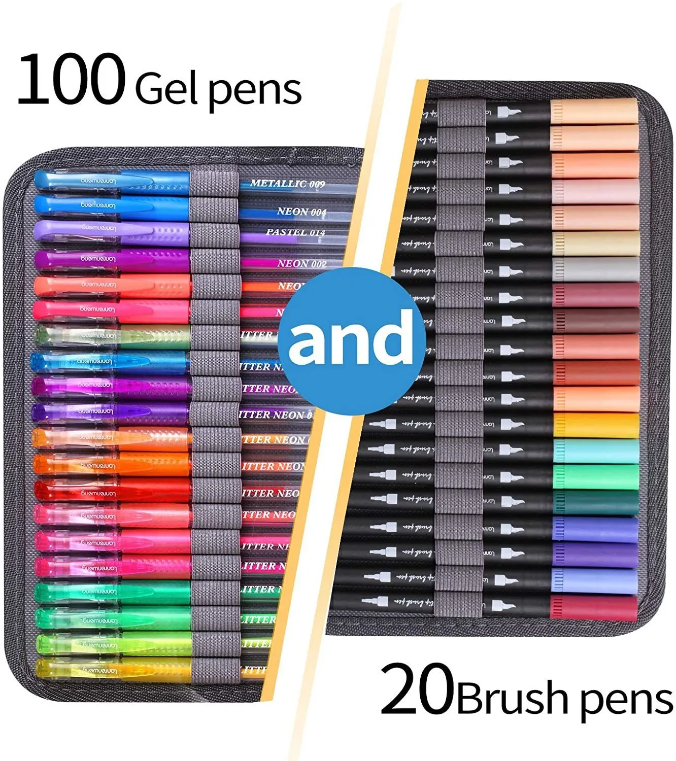 ZSCM 48-Pack Metallic Glitter Gel Pens With Refills - Sparkle Pens For Adult Coloring & Crafts