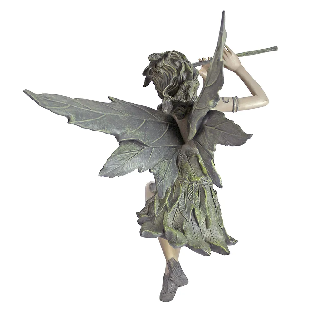 Garden Decorations West Wind Fairy Garden Statue Sitting Flower Fiary Guardian Angel Figure Outdoor Decoration Tree Yard Winged Fairy Sculpture 220928