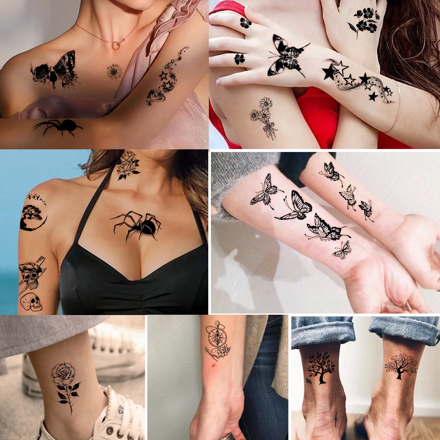 Amazon.com : Cerlaza Temporary Tattoos for Women, 68 Sheets (186 Styles)  Realistic Fake Tattoo Stickers include Butterfly, Flower, Jellyfish, Long  Lasting Tattoos for Adults Arm Legs : Beauty & Personal Care