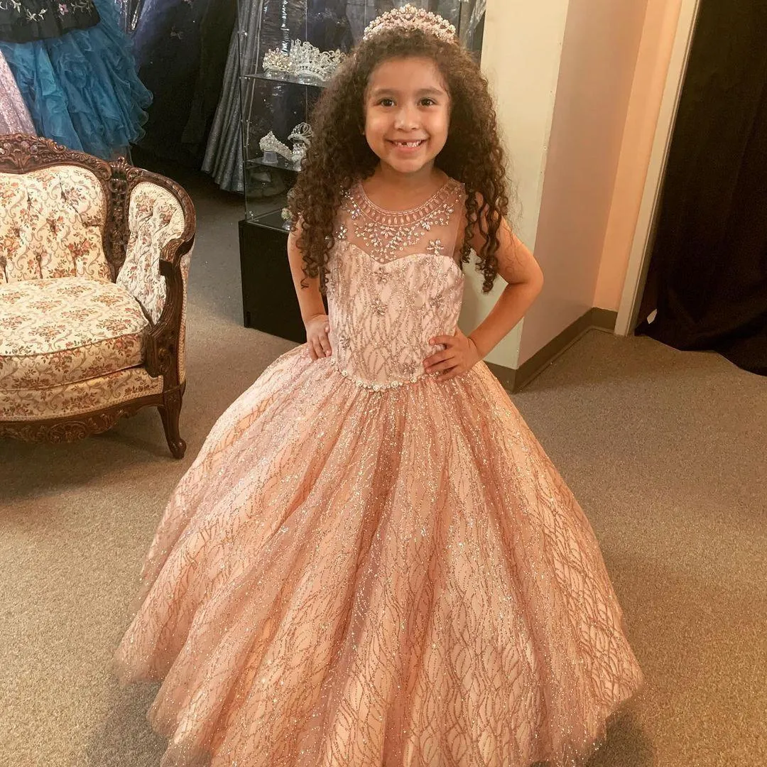 Rose gold gown for kids hotsell