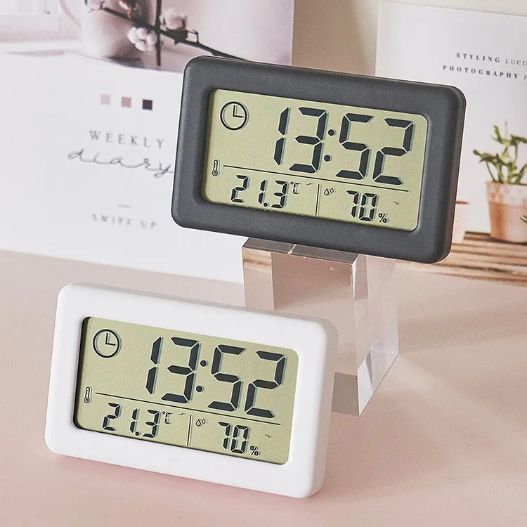 Reloj Despertador Digital Luz Lcd Alarma Temperatura A Pilas