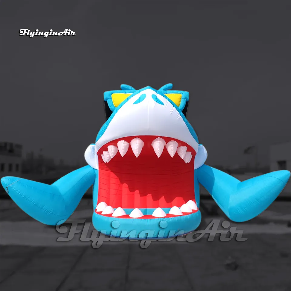 Large Blue Inflatable Shark Tent Cartoon Mascot... From Inflatablefly ...