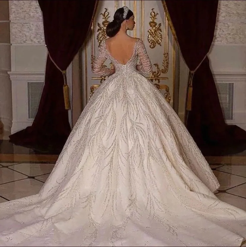 Lace Ball Gown Jewel Long Sleeve Wedding Dress Lace Ball Gown Jewel Long Sleeve Wedding Dress