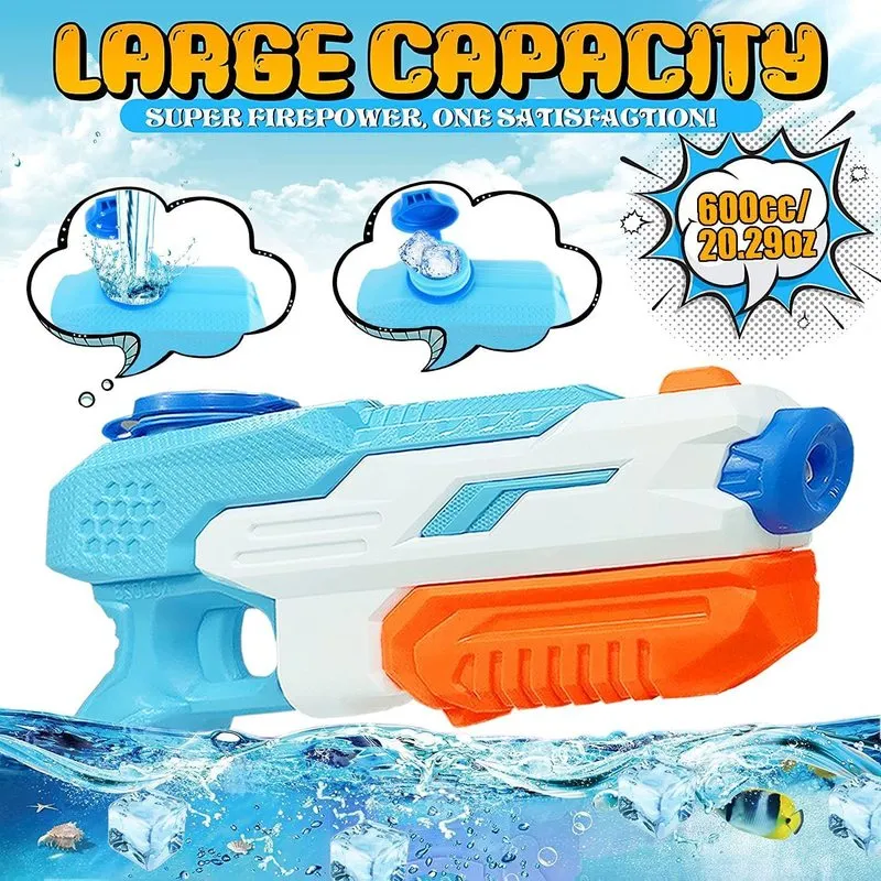 TATATATA Lot de 6 Pistolets à Eau Enfant Colorés à Pompe, Jet Puissant, Idéal pour Jeux Piscine, Plage, Pataugeoire et Fêtes en Plein Air, Jouet d'eau Extérieur pour Enfants