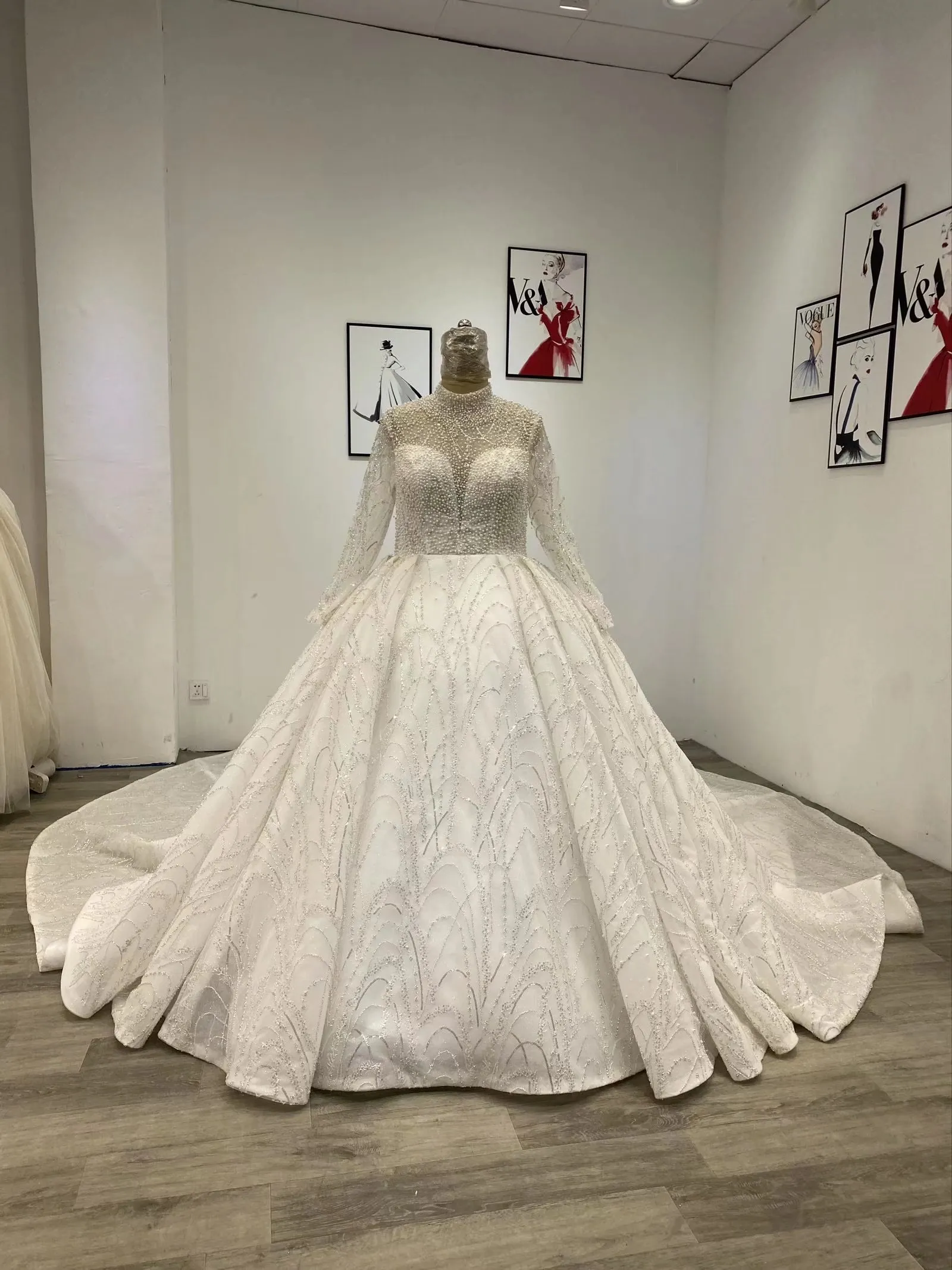 beaded illusion bodice ball gown wedding dress Sexy Beaded Applique Long Prom Dresses | Gold Mermaid Evening Dresses