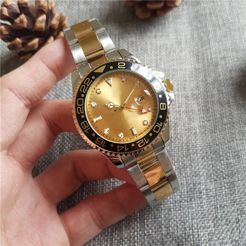 44 4 Reelogio Masculino Mens Watch Designer Designer Fashion Black Calendar Gold Braclet 6 819 DHgate