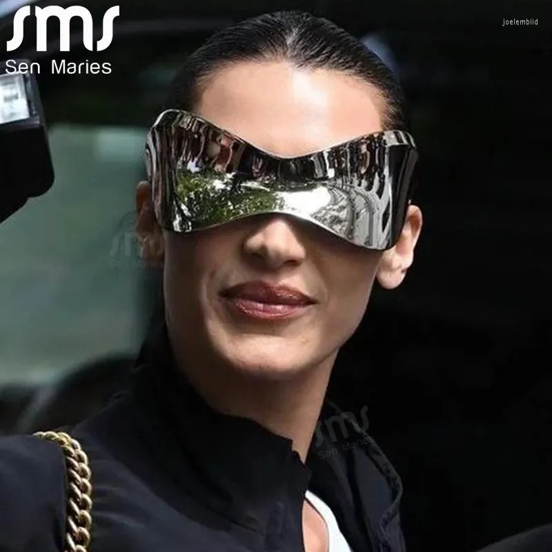 Óculos De Sol Oversized Punk Esporte Futurista Feminino Y2k Marca Designer  Óculos De Sol Masculino Moda Sem Aro Prata Óculos Óculos Oculos209y De $168