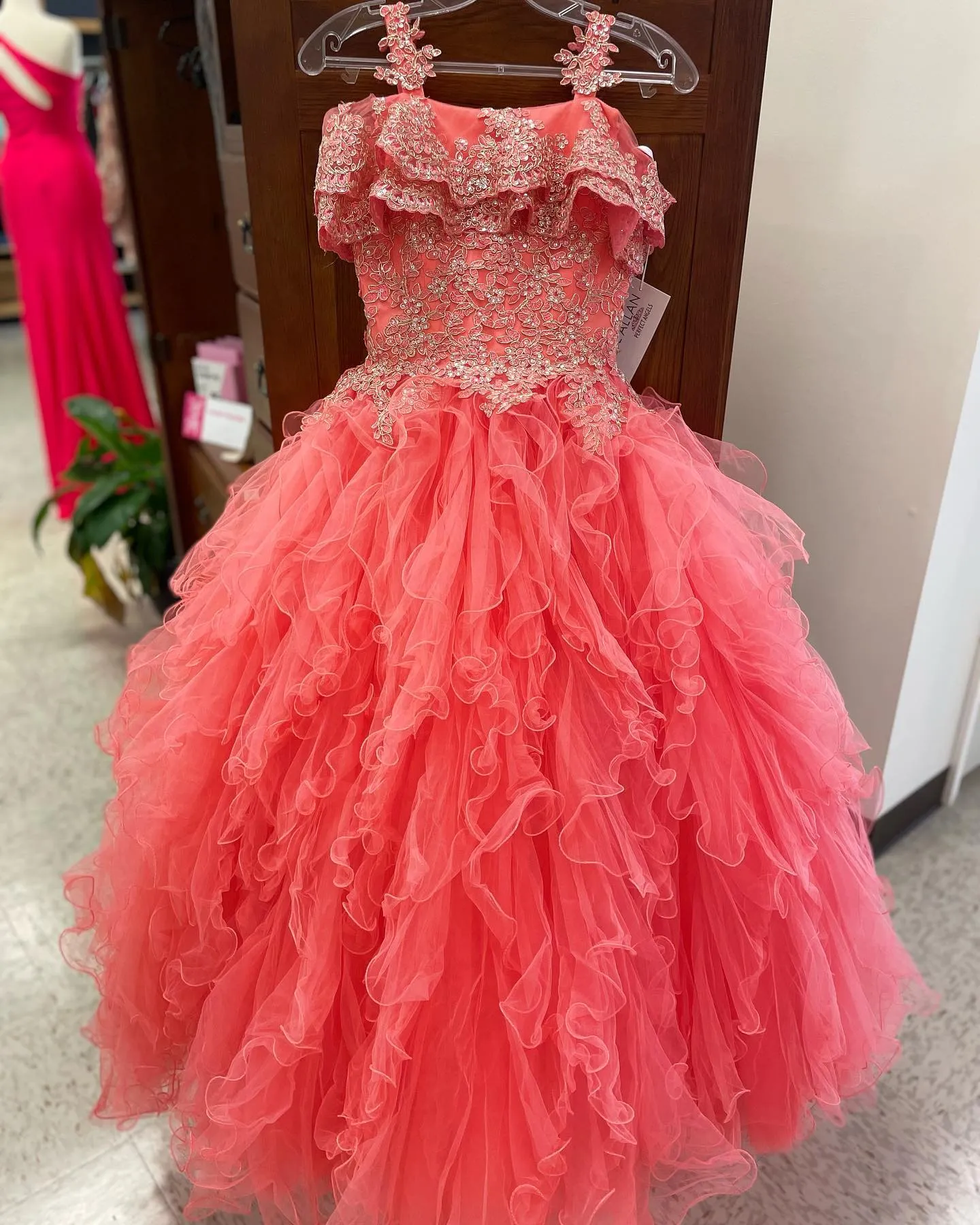 Ruffled Tiered plumetis tulle Ballgown for Little Girls - Perfect for Pageants, Birthdays, and Formal Events - Available in Infant, Toddler, Teens, Ruffled Tiered plumetis tulle Ballgown for Little Girls - Perfect for Pageants, Birthdays, and Formal Events - Available in Infant, Toddler, Teens,