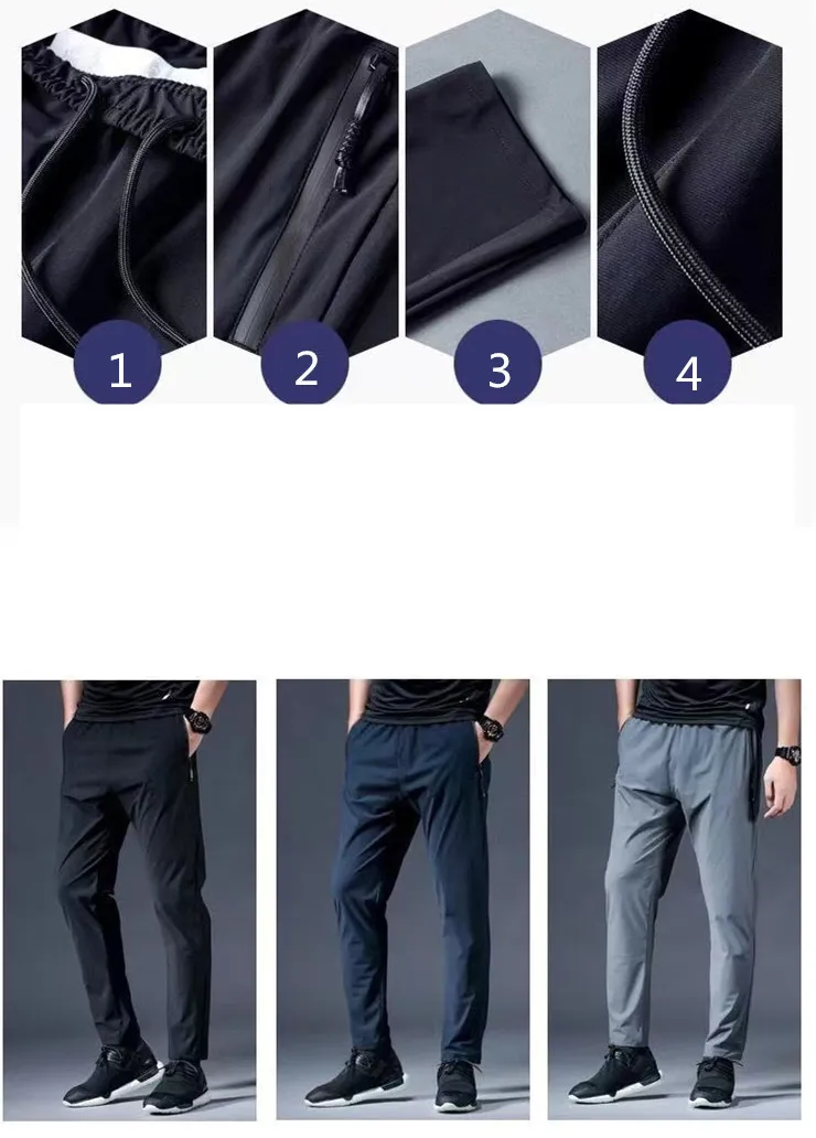 LL Men Jogger Long Pants Sport Yoga Outfit Quick Dry Drawstring Gym Zipper Pockets Sweatpants Trousers Men s Casual Elastic Waist fitness