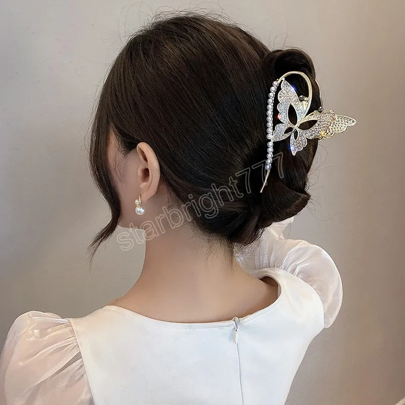 Butterfly Hair Barrettes, Elegant Crystal Butterfly Hair  display picture 2