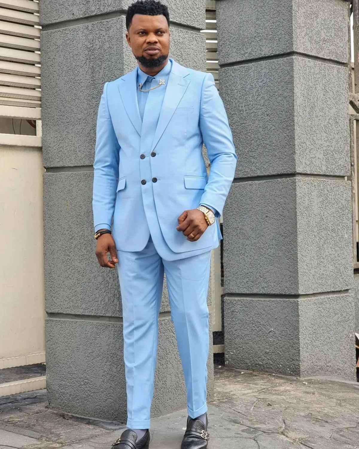 2-Piece Sky Blue Men's Tuxedos, Custom-Made Designer Wedding Suits for  Business Formal Wear