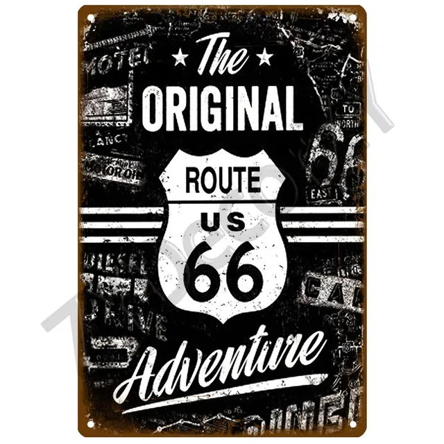 Nostalgic-Art Retro Blechschild Route 66 – 30x40 Cm, Aus Metall, Vintage Design, Made In Germany