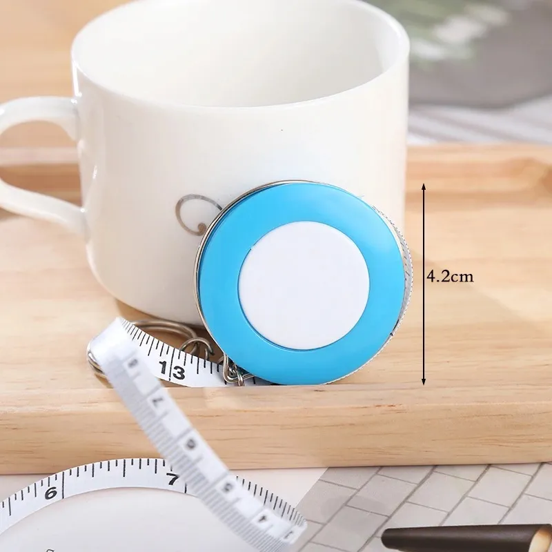 Candy Colored Tape Measure Keychains Measuring Ruler Pendant Keychain DIY Promotional Gift Keyring Key Chain