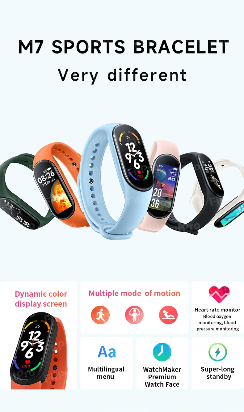 Étanche Tension Artérielle Bracelet Fitness Tracker Silicone Smart