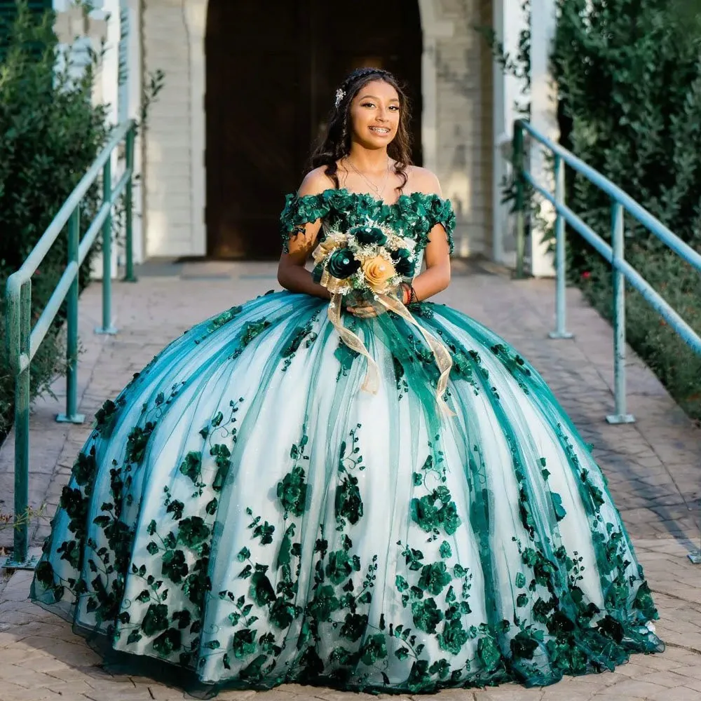 emerald quinceanera dresses