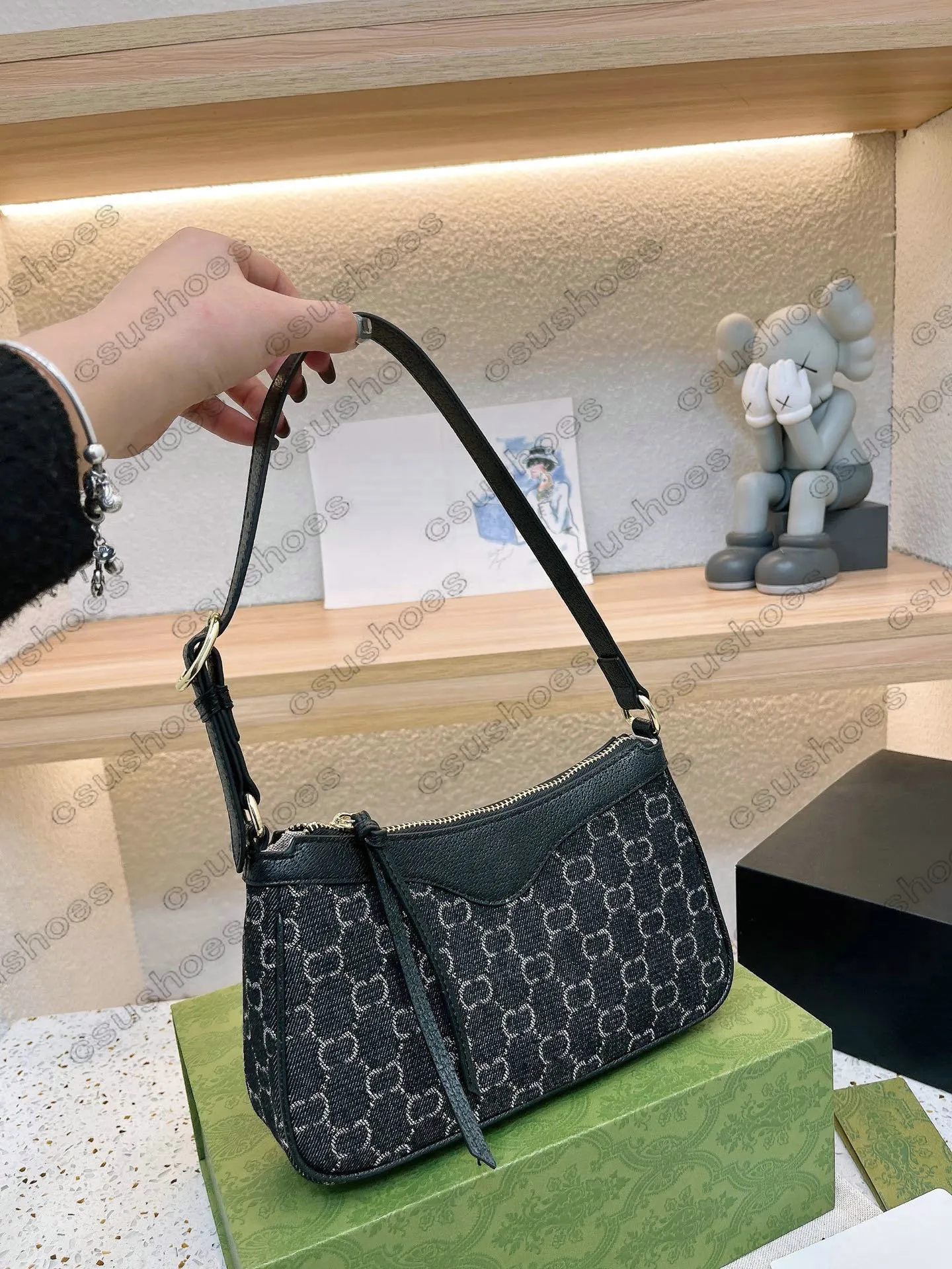 Womens Half Moon Bags: Beige & Ebony Ophidia PM Hobo Chains Womens Half Moon Bags: Beige & Ebony Ophidia PM Hobo Chains