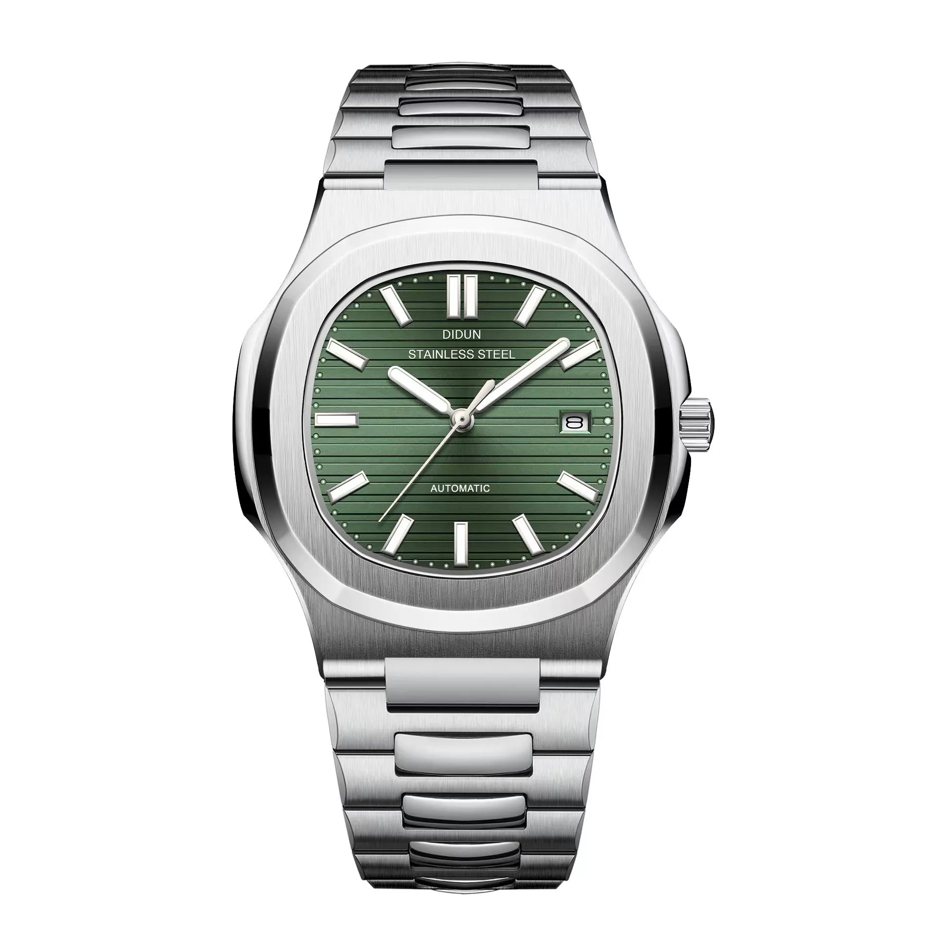 Mens Watch Military Mechanical Automatic 8215 Stainless Steel 007