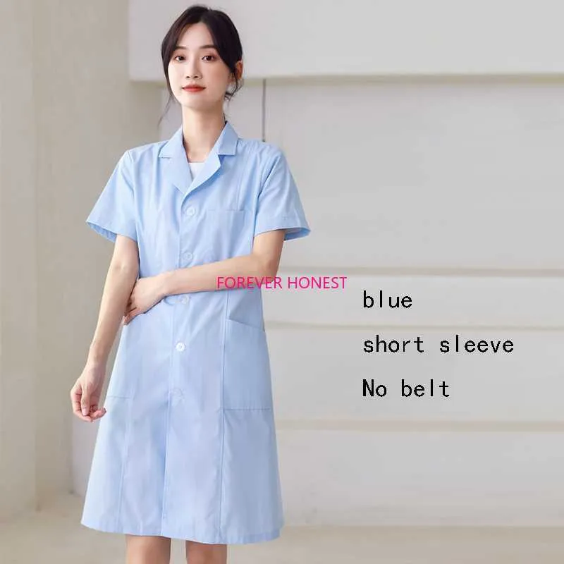 Wholesale Lab Coat Notched Collar Medical Uniforms Long Sleeve Nursing Uniform Cotton Doctor