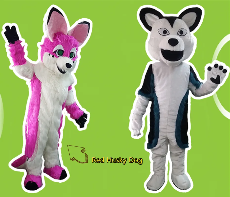 Adult Cartoon Character Dress: Red Long Fur Furry Husky Dog Wolf Fox ...