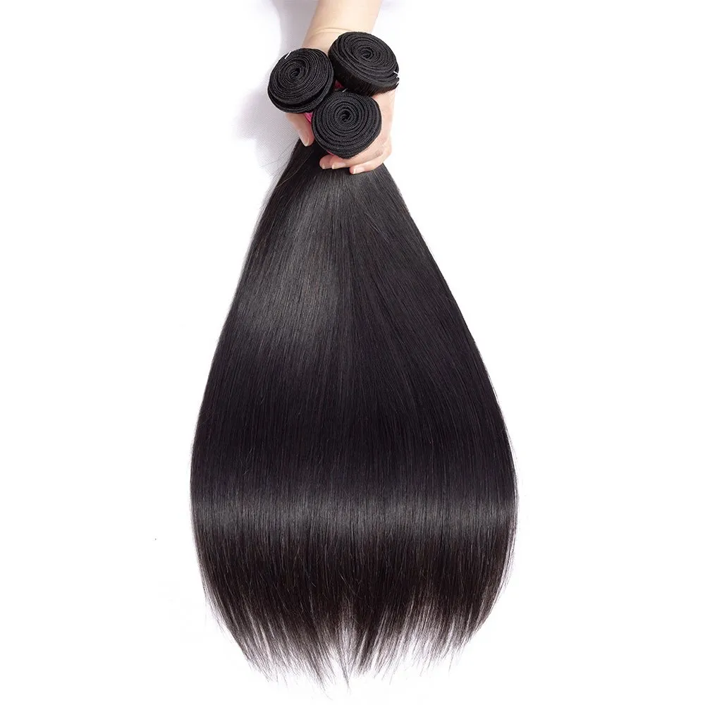 Raw Human Hair Bundles Straight Hair Extension, Natural  display picture 3