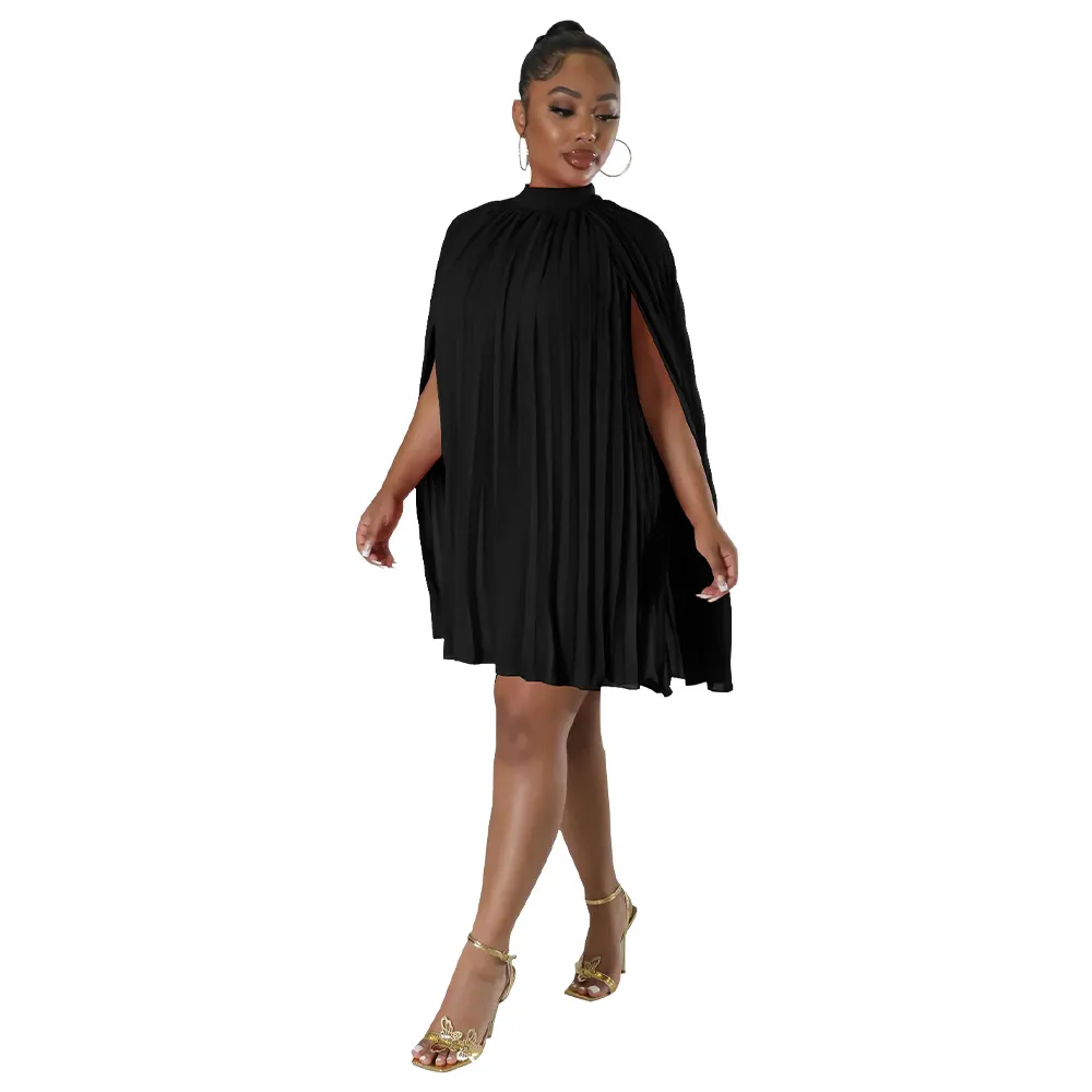 strapless open back dress BLACK TROPICAL PRINTED PLEATED CAPE