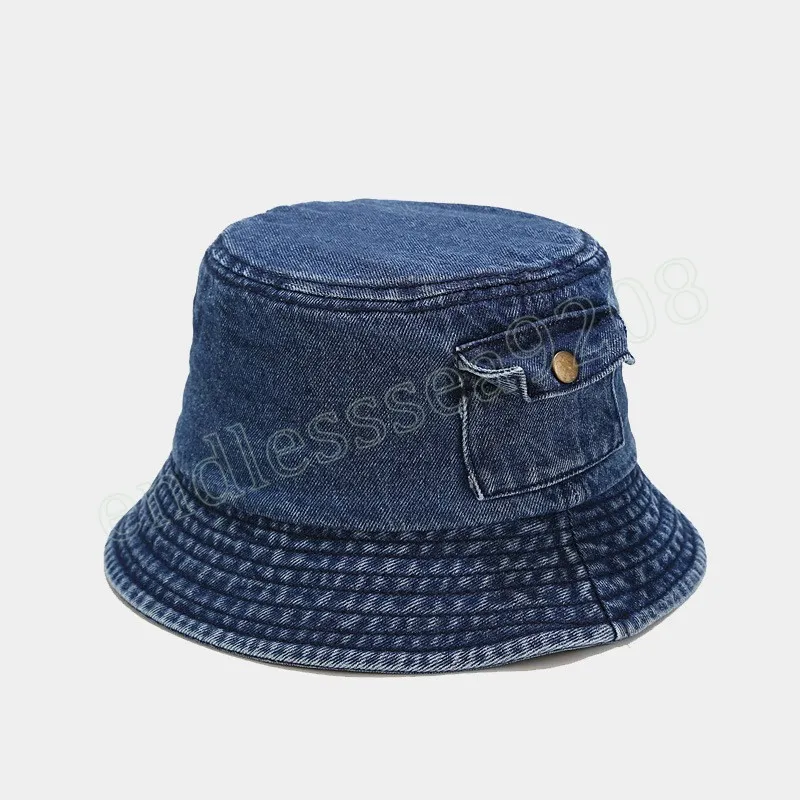 Fashion Foldable Fisherman Hats Washed Cotton Denim... From  display picture 1
