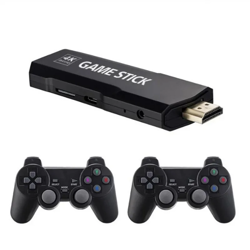 HDMI TV 4K Game Stick 128G 40000+ Games Video Game Console w/2*Wireless  Gamepads