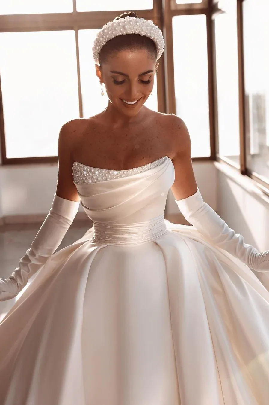 Fancy short sleeve wedding dress in NYC | WONÀ Bridal