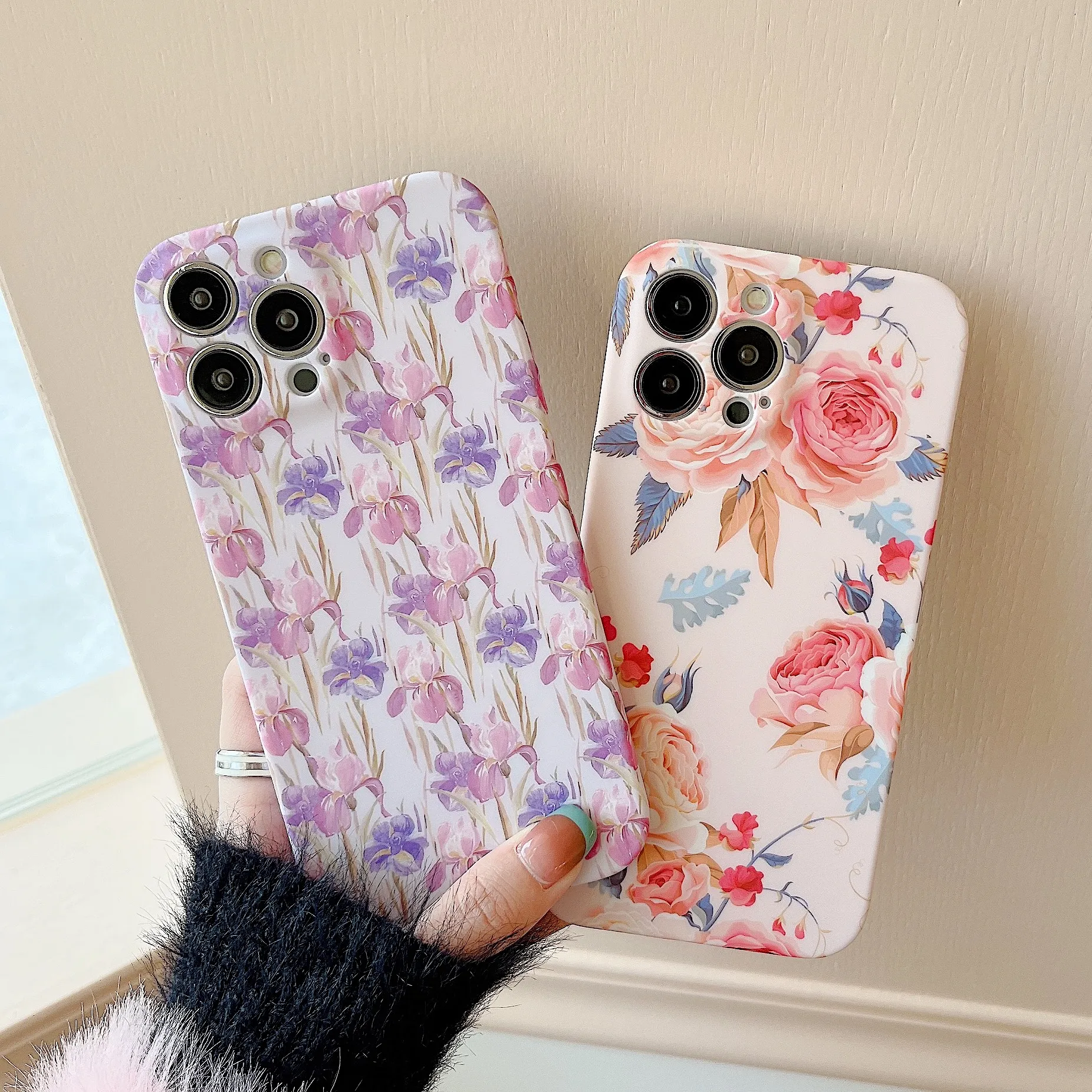 Модные Мягкие Чехлы Для Телефонов IMD Из ТПУ С Цветочным Рисунком Для  IPhone 15 14 Plus 13 12 Pro Max 11 XR XS X 8 7, Роскошные Стильные  Цветочные Розовые Чехлы Для