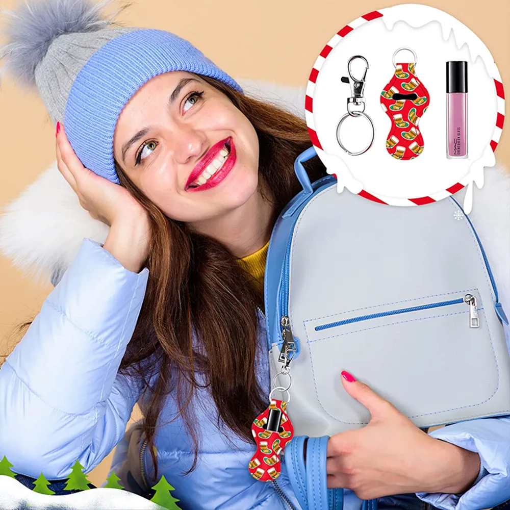 Wyleaves qualità Sublimazione Chapstick Holder Keychain Blank Neoprene Rossetto Portachiavi Holder Holder 10 PCS/20 PCS, Bianco 20 Pezzi., Taglia